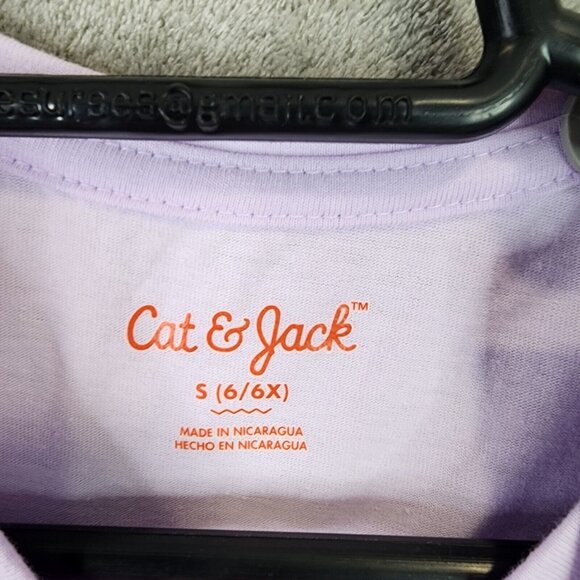 Girls Purple “Growing Every Day” Short Sleeve Shirt Cat & Jack Size S (6-6x) - Picture 3 of 8